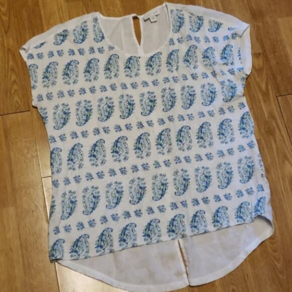 J Jill Love Linen paisley print top sz small - Picture 1 of 4